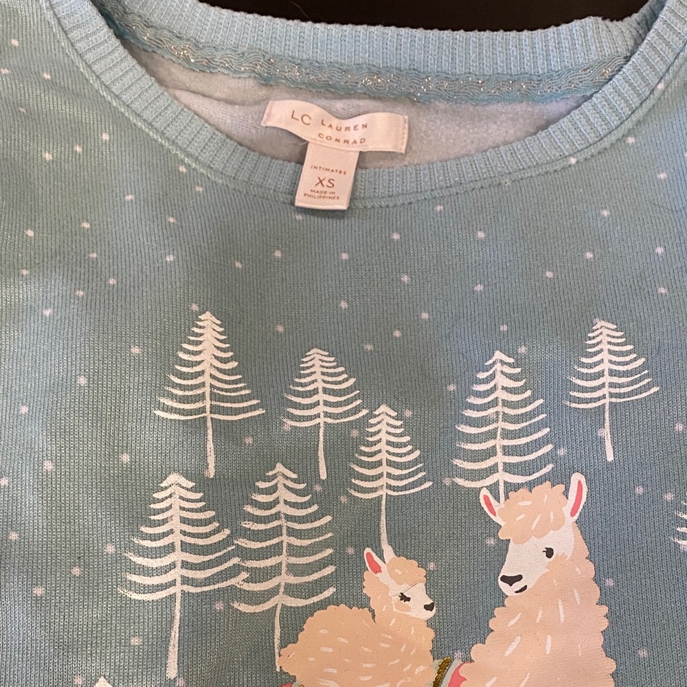 Lauren Conrad Blue Alpaca PJ set